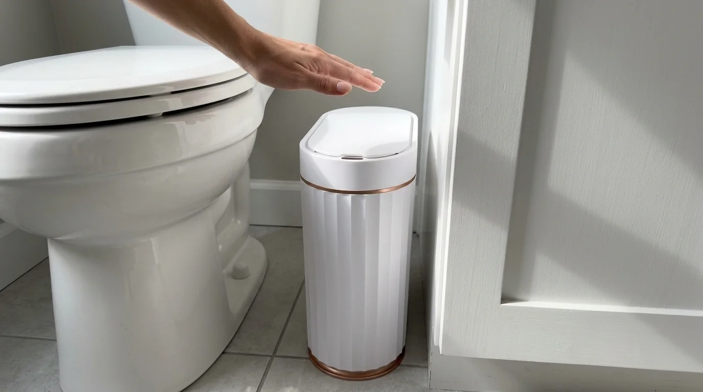 ELPHECO cestino automatico sensore movimento stretto impermeabile 7 litri bagno