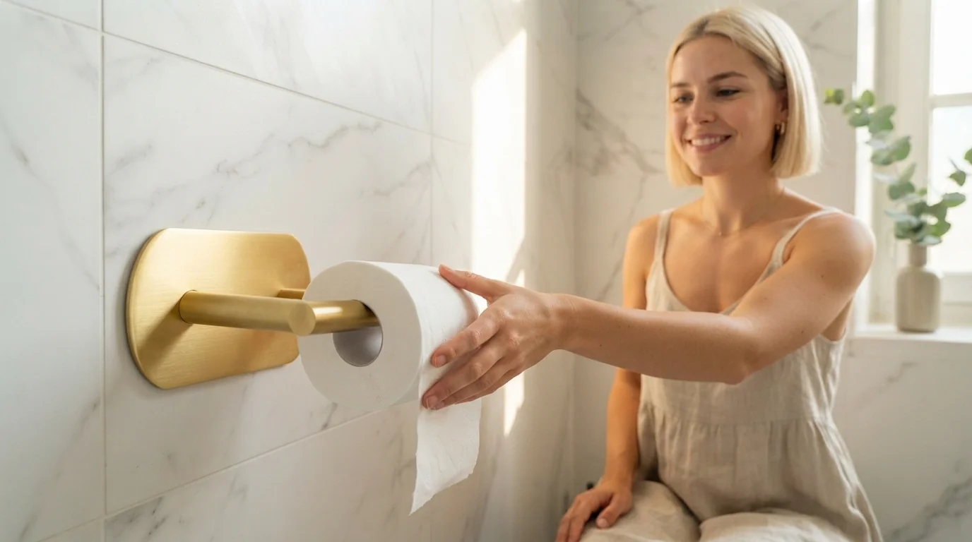 JOPOFI porta carta igienica adesivo oro acciaio inossidabile senza fori