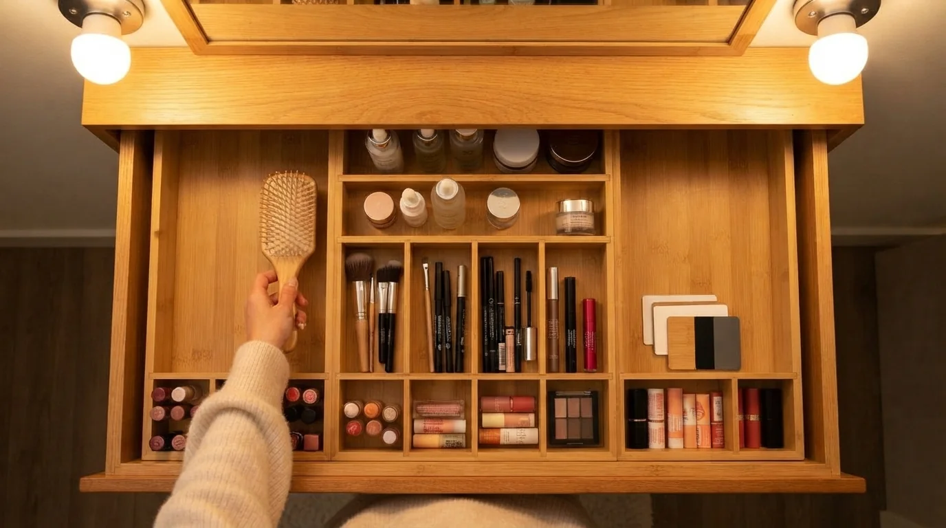 ROYAL CRAFT WOOD organizer cassetto estendibile bambu bagno trucchi