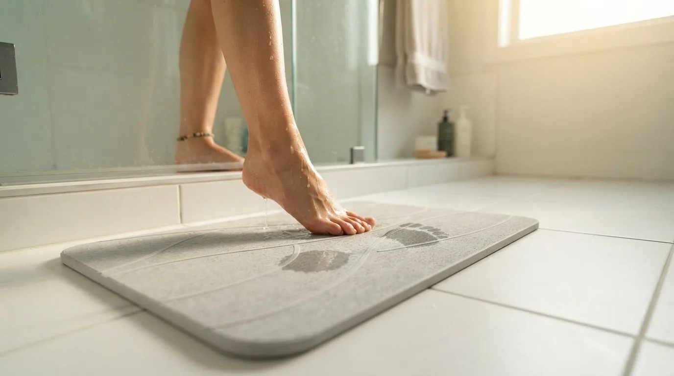 VEELOIM tappeto bagno pietra terra di diatomee asciugatura rapida grigio