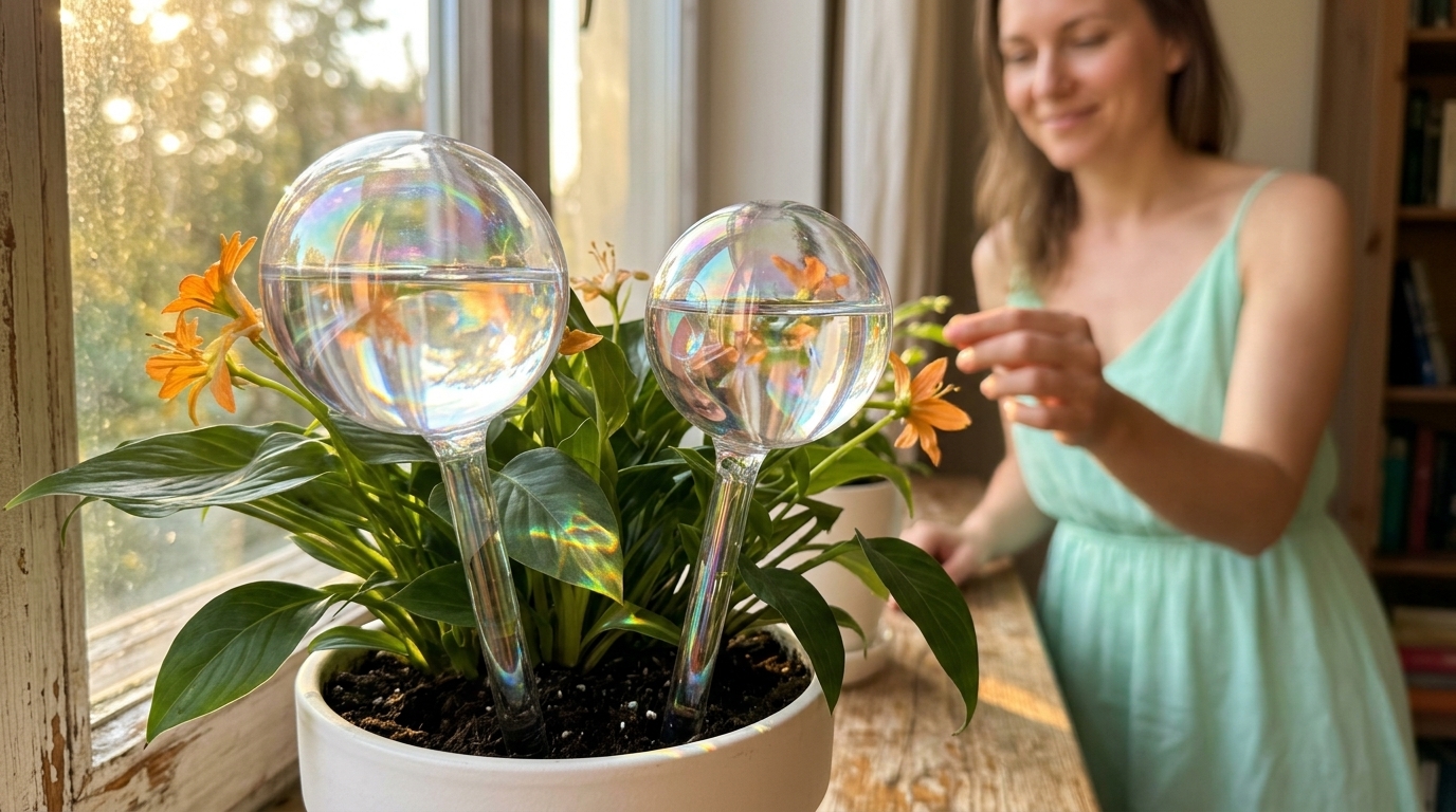 MENGBEI sfere irrigazione piante 500ml per casa e vacanze